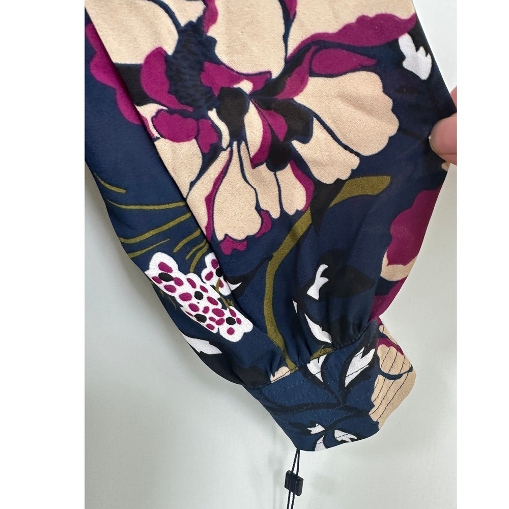 Tommy Hilfiger Chiffon Navy Floral Shift Dress Classic Career Chic Size 10 NWT - Picture 8 of 14